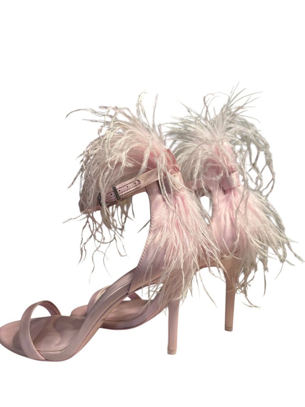 Gianni Bini Light Pink Feathered Heels - Nastia Liukin For Gianni Bini Size 8.5M - Picture 3 of 10